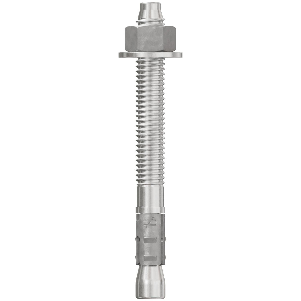 Simpson Strong-Tie STB2-37334S6F50 Strong-Bolt 2, 3/8-in. x 3-3/4-in. Type 316 Stainless-Steel Wedge Anchor, Fully Assembled, 50-Pack