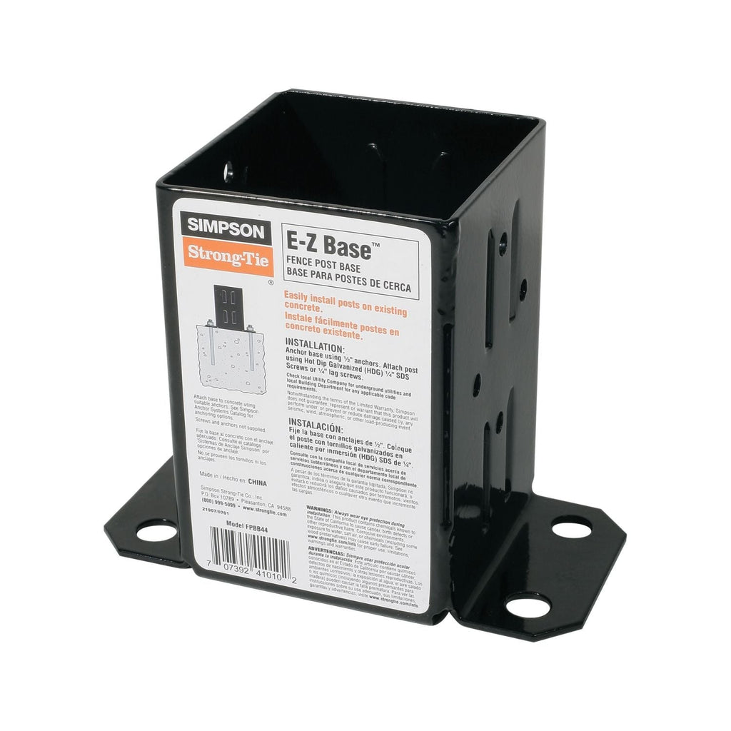 Simpson Strong-Tie E-Z Base Black Powder-Coated Post Base for 4x4 (FPBB44)