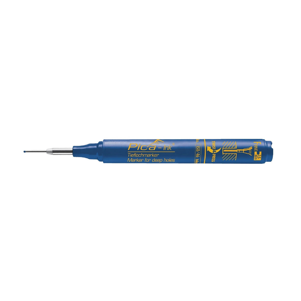 Pica 150/41/SB Blue Ink Marker For Deep Hole w/ Quiver Holder, 1-Pack