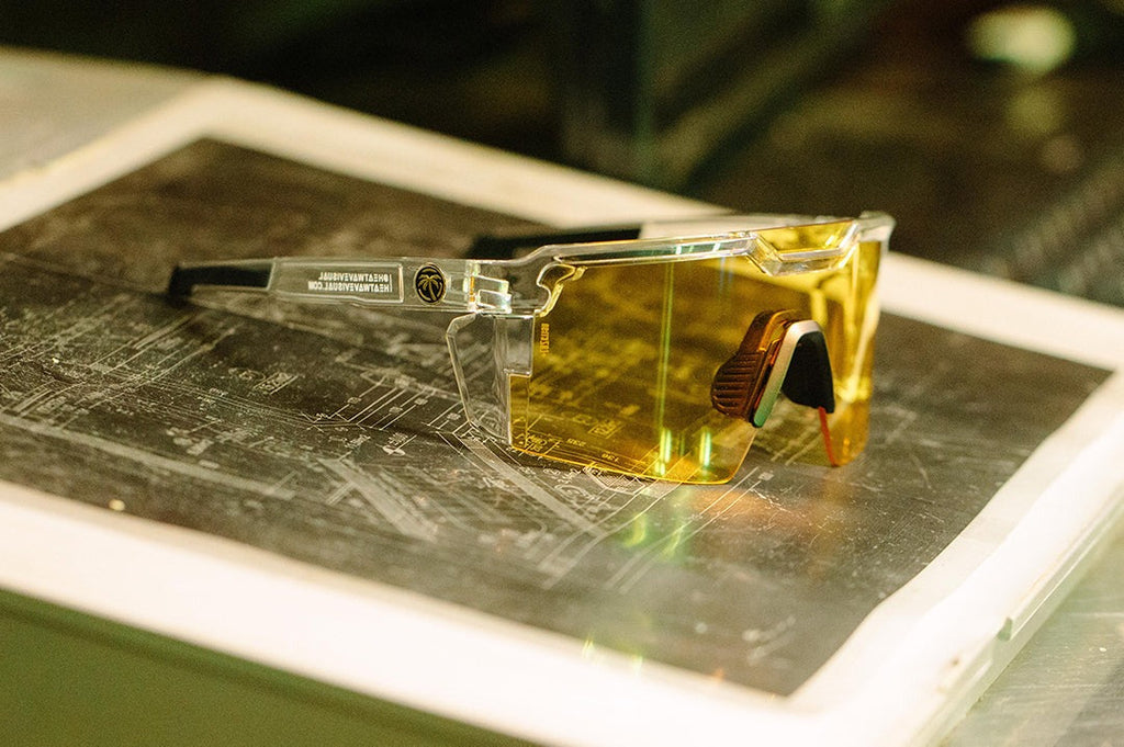 Heat Wave Future Tech Vapor Clear Frame Hi-Vis Yellow Lens Z87+ Sunglasses
