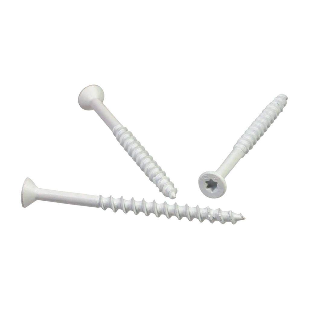 Simpson Strong-Tie TNTW18234TFC8 Titen Turbo, 3/16-in. x 2-3/4-in. 6-Lobe Flat-Head Concrete and Masonry Screw, White, 8-Pack
