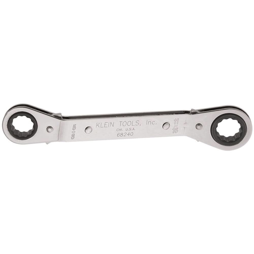 Klein 68240 Fully Reversible Ratcheting Offset Box Wrench - 5/8" x 11/16"