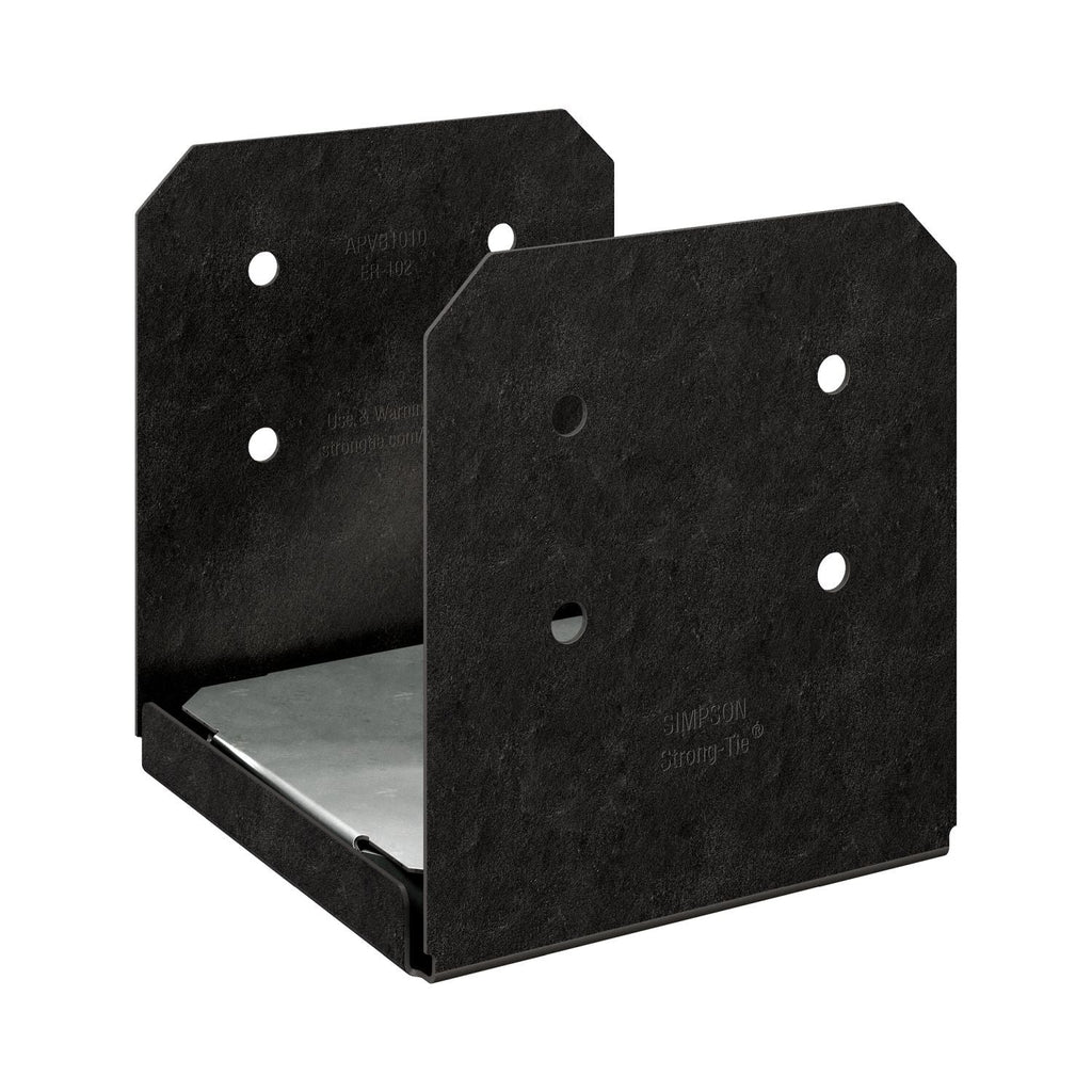 Simpson Strong-Tie APVB1010 Outdoor Accents Avant Collection ZMAX, Black Powder-Coated Post Base for 10x10