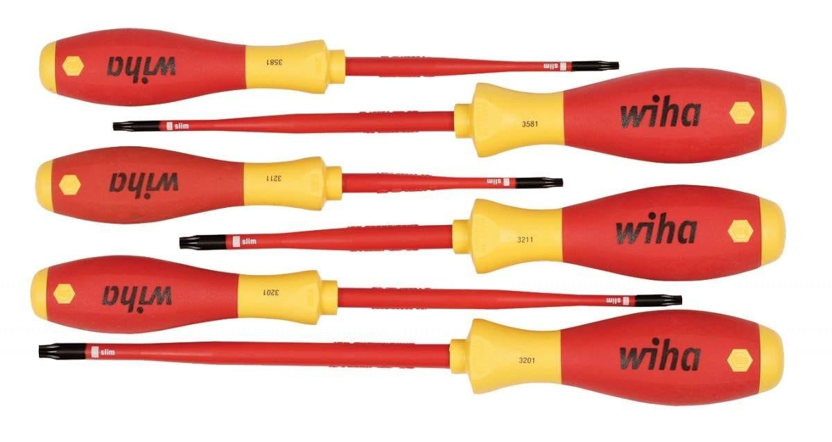 Wiha 32596 Insulated SoftFinish SlimLine Security Torx Screwdriver 6-Piece Set
