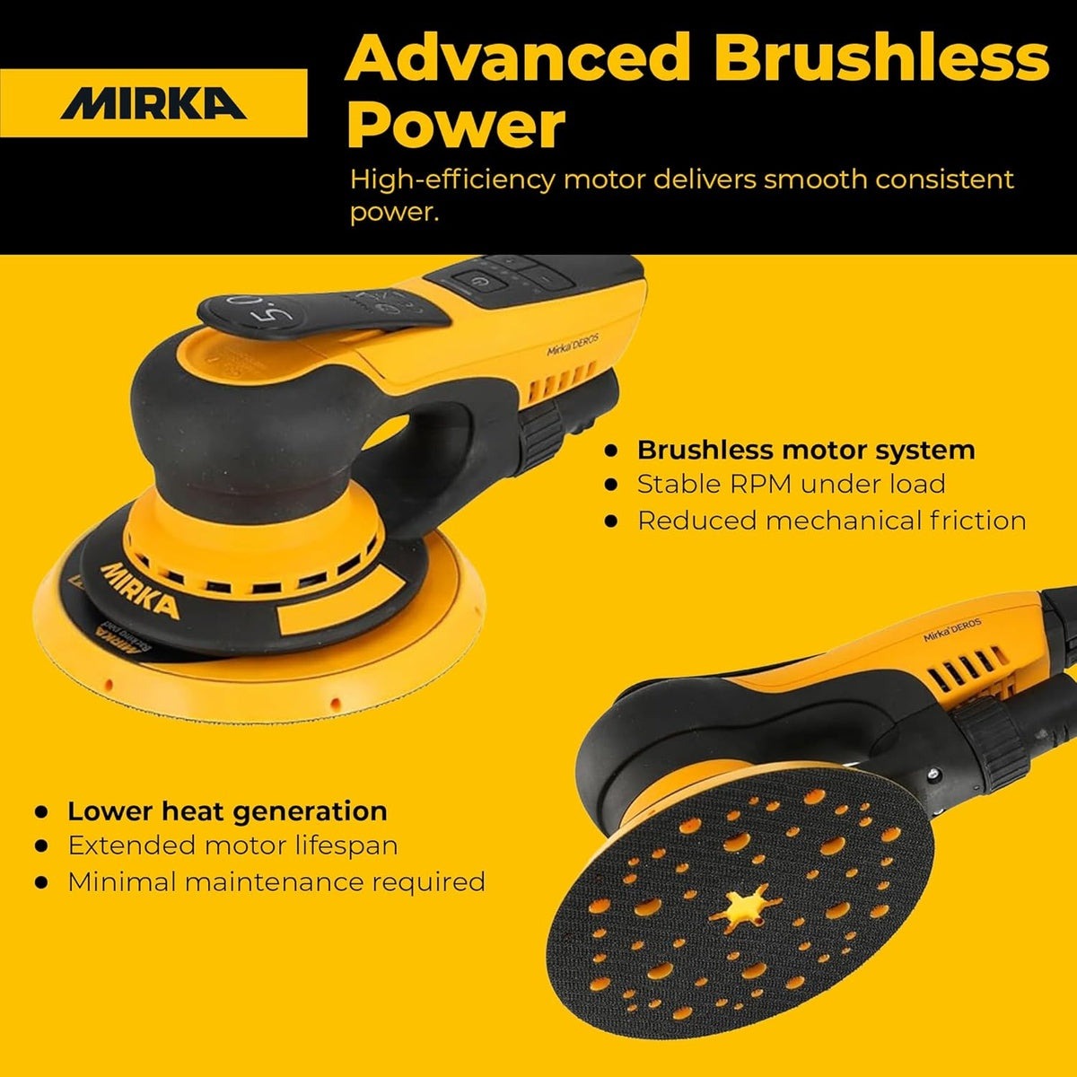 Mirka DEROS II 650 6-in. 110V Corded Random Orbital Sander with Case, 5.0mm Orbit