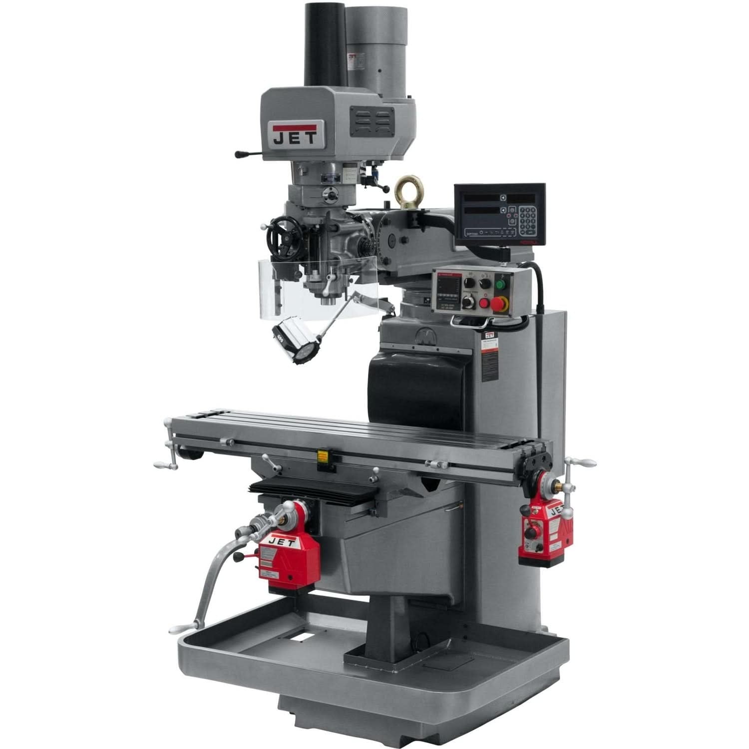 Jet Tools 690637 JTM-1050EVS2/230 Mill With Newall DP700 DRO With X and Y-Axis Powerfeeds and Air Powered Drawbar