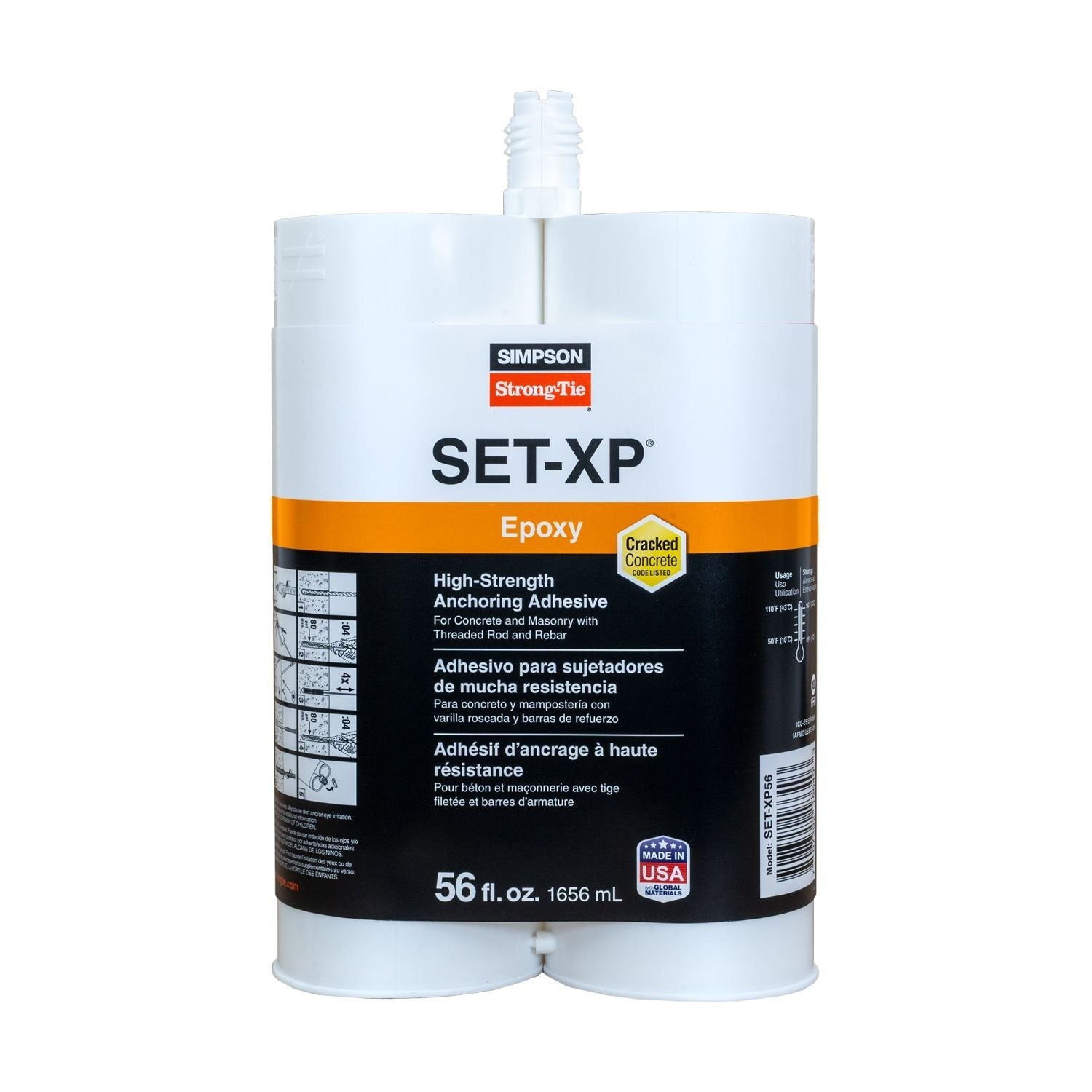 Simpson Strong-Tie SET-XP56 SET-XP 56-oz. High-Strength Epoxy Adhesive Cartridge