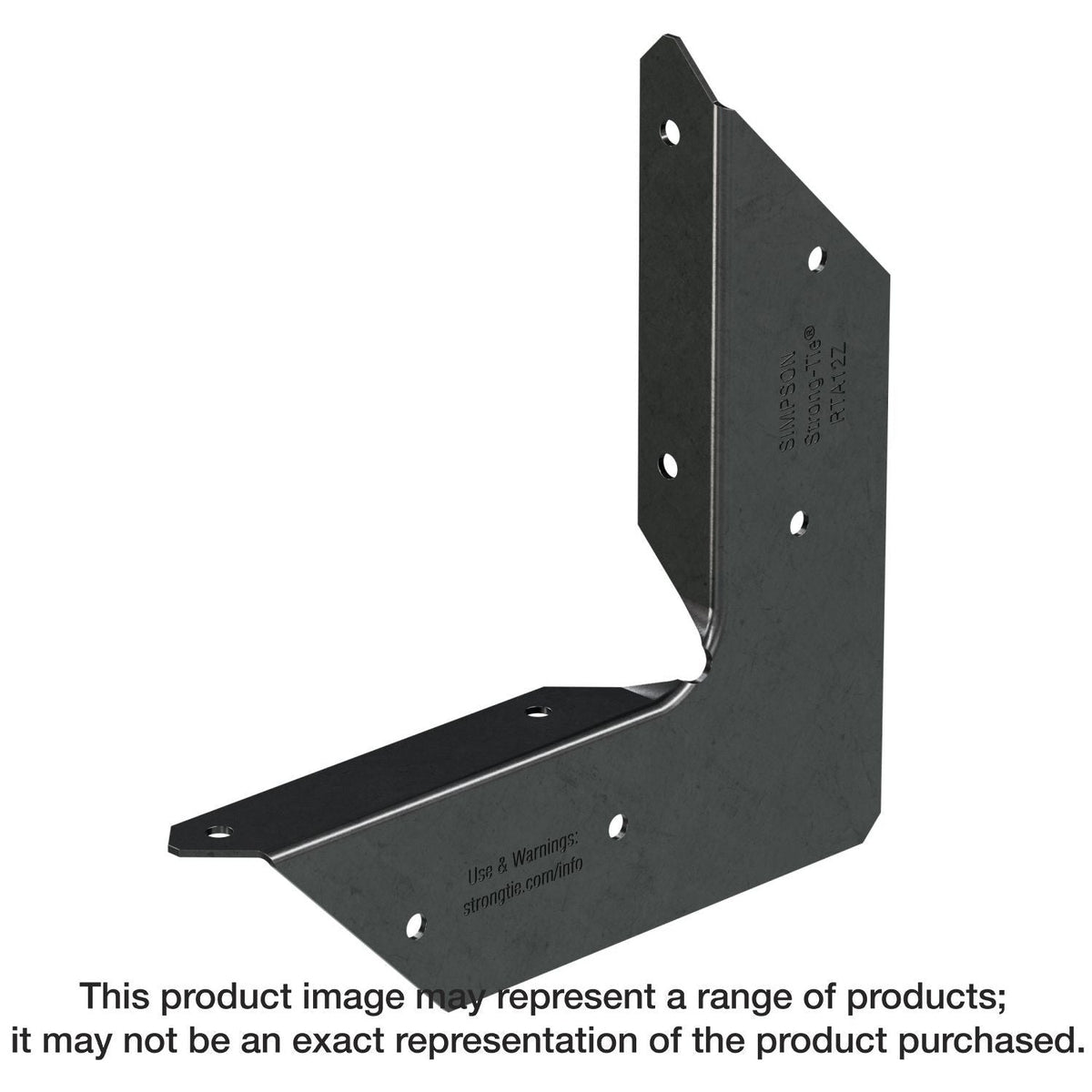 Simpson Strong-Tie APRTA12 Outdoor Accents ZMAX, Black Powder-Coated Rigid Tie Angle for 1x2 Joist/Post