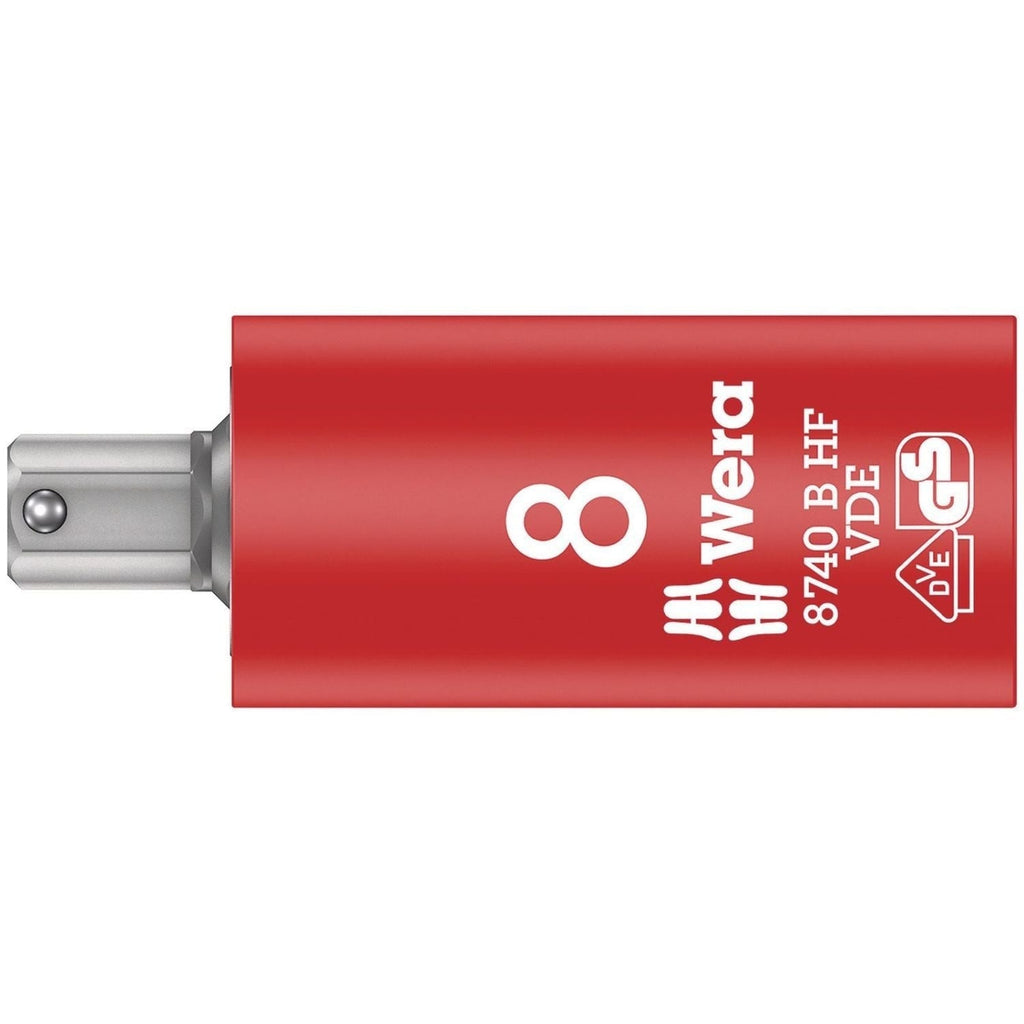 Wera 8740 B VDE Hf Zyklop Hex Bit Socket, Insulated, With Holding Function, 3/8-in. Drive, 8x59-mm.