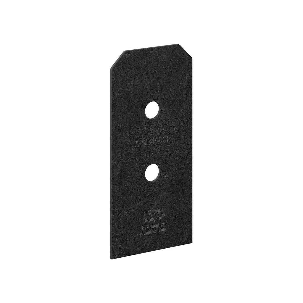 Simpson Strong-Tie APVB44DSP Outdoor Accents Avant Collection ZMAX, Black Post Base Side Plate for 4x, 2-Pack