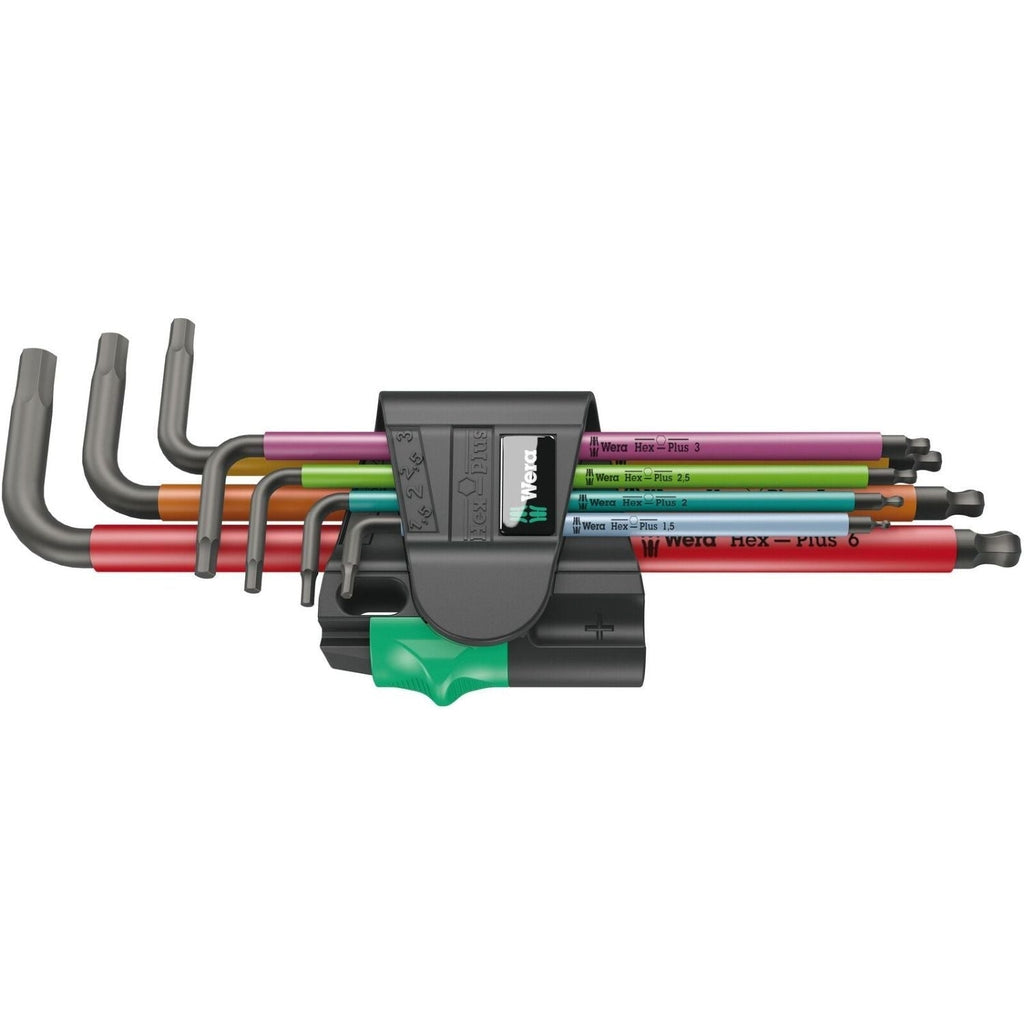 Wera 950/7 Hex-Plus Multicolour Magnet 1 L-Key Set, Metric, Blacklaser, 7-Pieces