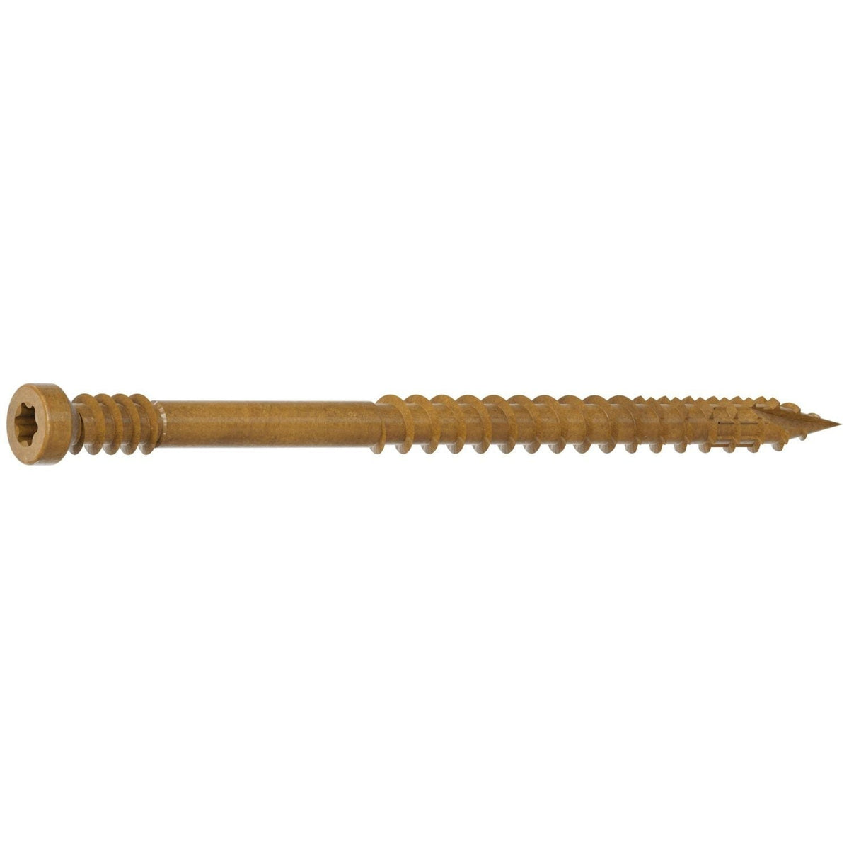 Simpson Strong-Tie FT07212R400 Finish Trim Screw, #7 x 2-1/2-in. T10, Trim-Head, Quik Guard, Tan, 400-Pack