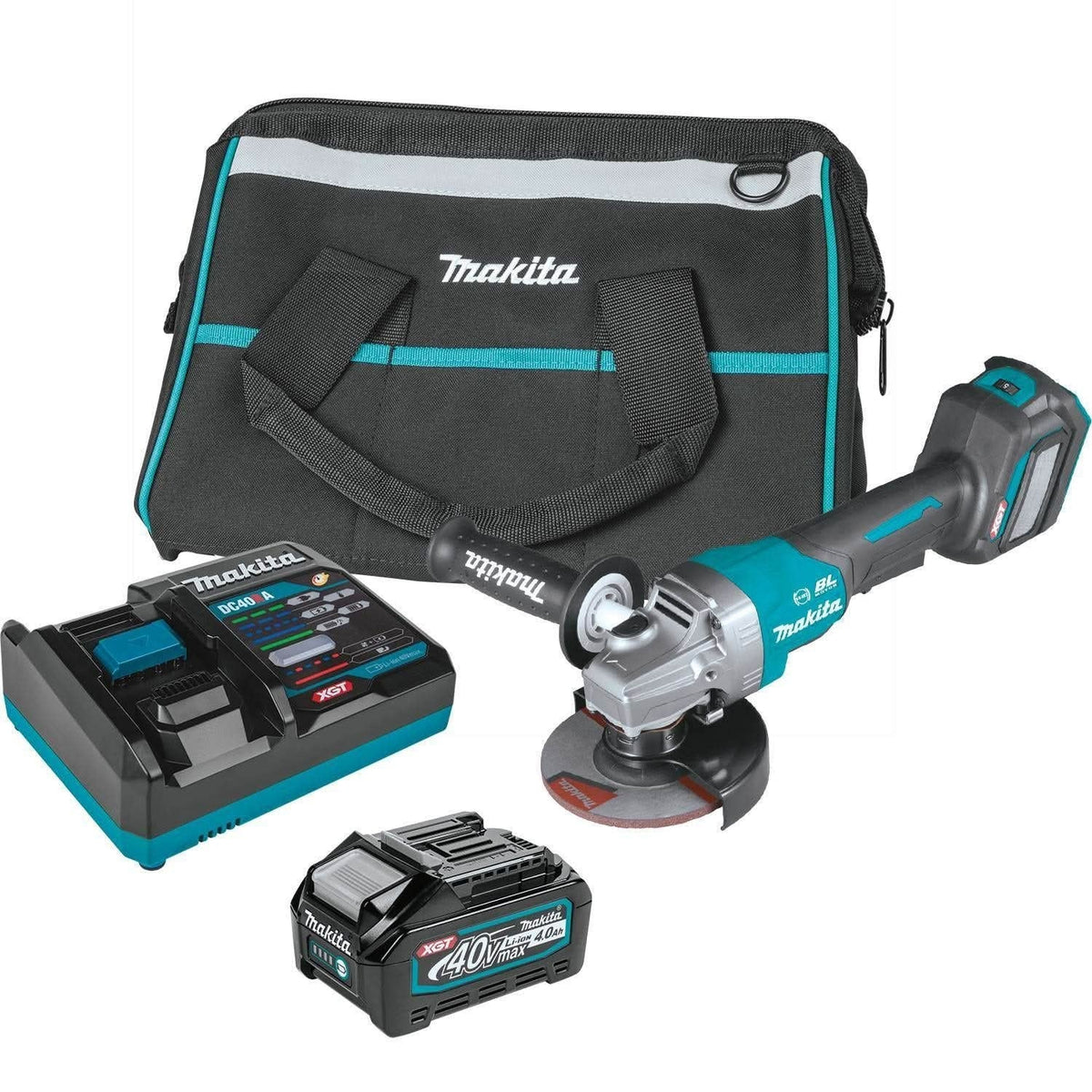 Makita GAG06M1 40V max XGT Brushless Cordless 4-1/2"Â / 5" Paddle Switch Angle Grinder Kit, with Electric Brake, AWS Capable (4.0Ah)