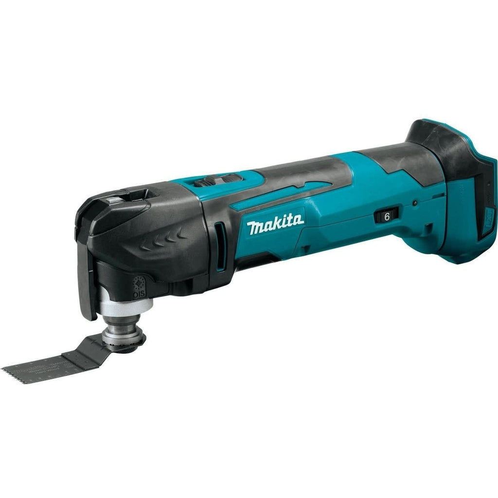 Makita XMT03Z 18V LXT Cordless Multi-Tool 4.0Ah Battery and Charger Starter Kit With 5-Piece Starlock Oscillating Blade Set