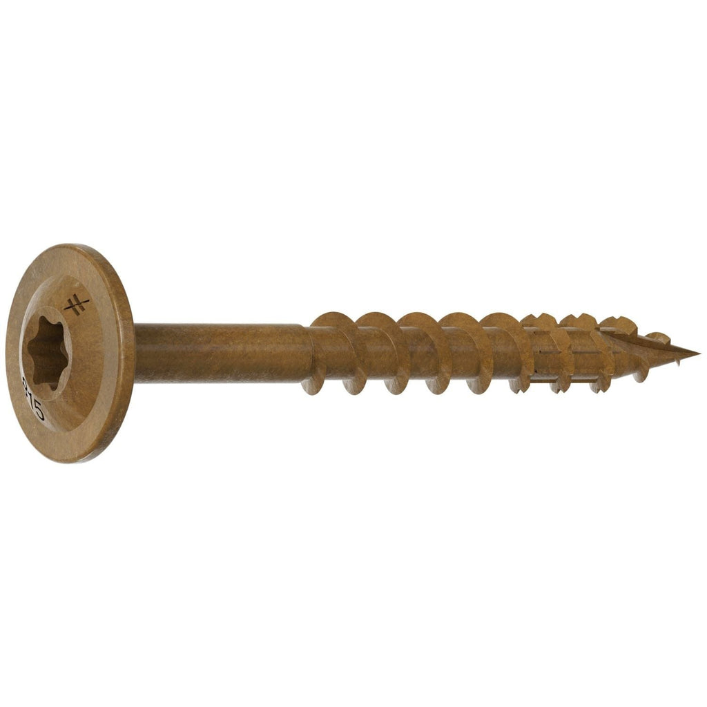 Simpson Strong-Tie CBT08112R300 Wafer-Head Construction Screw, #8 x 1-1/2-in. T20, Quik Guard, Tan, 300-Pack