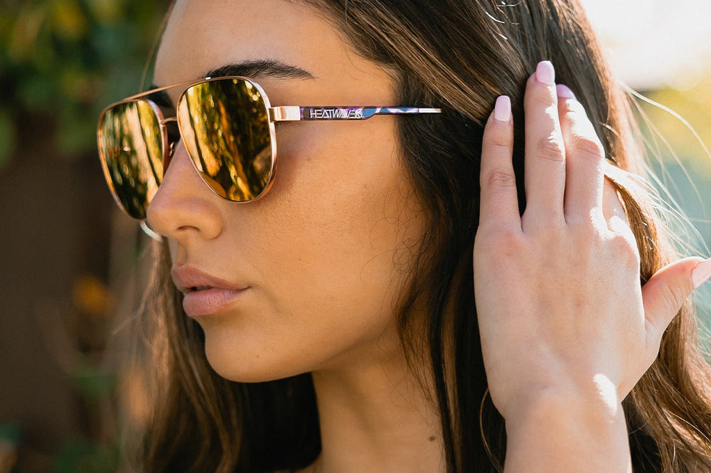 Heat Wave Incline Velvet Tortoise Frame Rose Gold Lens Sunglasses