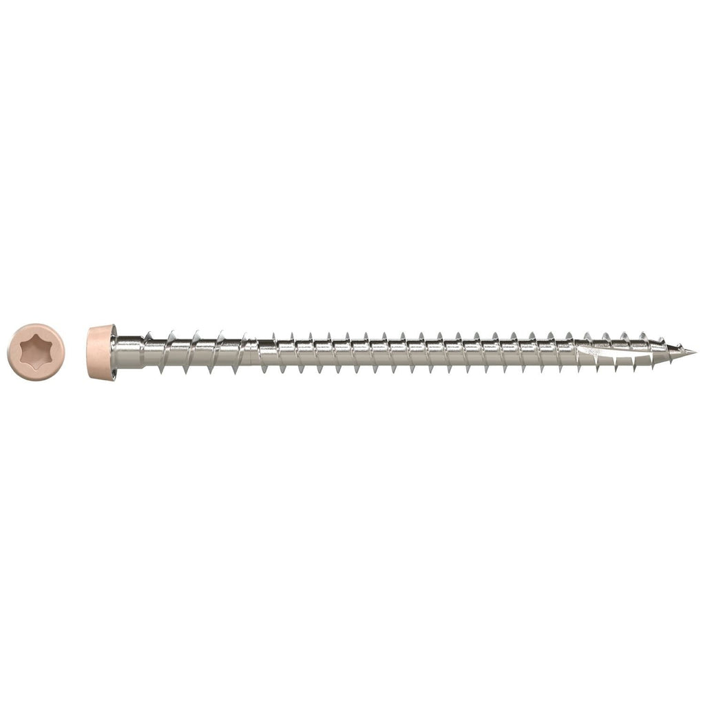 Simpson Strong-Tie DCU234S316TN05 Deck-Drive DCU COMPOSITE Screw (Collated), #10 x 2-3/4-in. Type 316, Tan 05, 1000-Pack