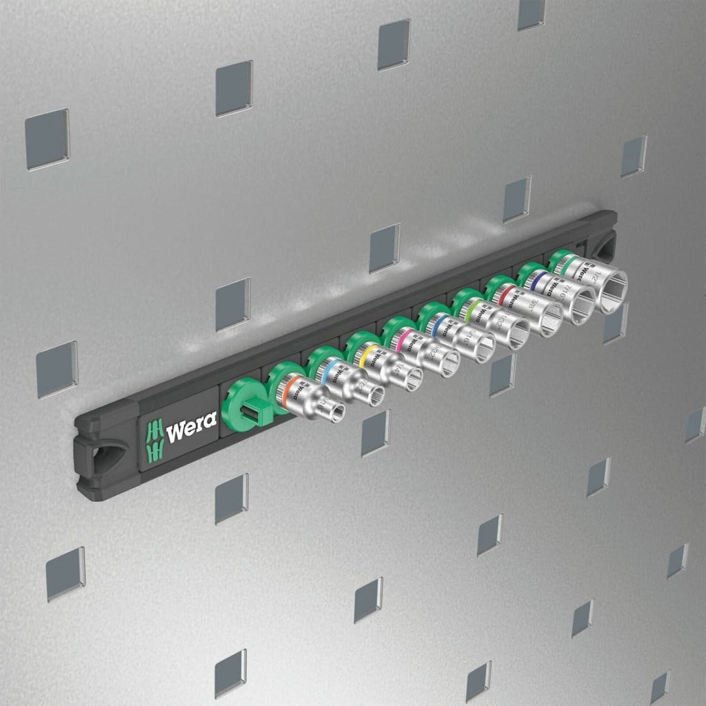 Wera Magnetic Socket Rail A Imperial 1 Zyklop Socket Set, 1/4-in. Drive, Imperial, 9-Pieces