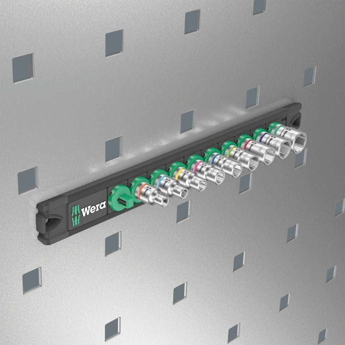 Wera Magnetic Socket Rail A Imperial 1 Zyklop Socket Set, 1/4-in. Drive, Imperial, 9-Pieces