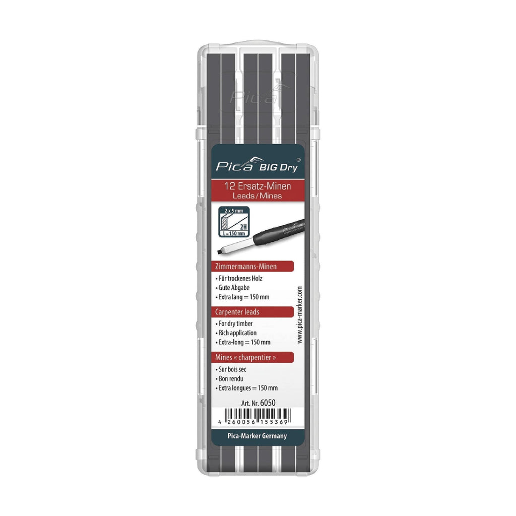 Pica 6050/SB Graphite Pencil Lead Refill Package, 12-Pack