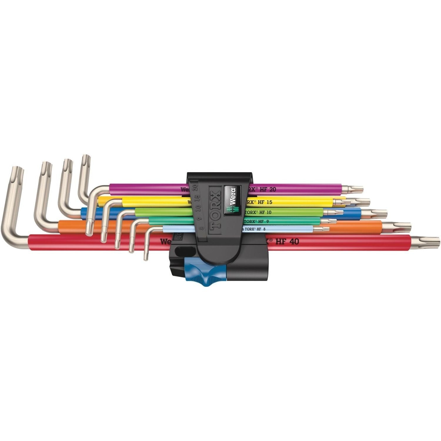 Wera 3967/9 Torx Sxl Multicolour Hf Stainless 1 L-Key Set With Holding Function, Stainless, 9-Pieces