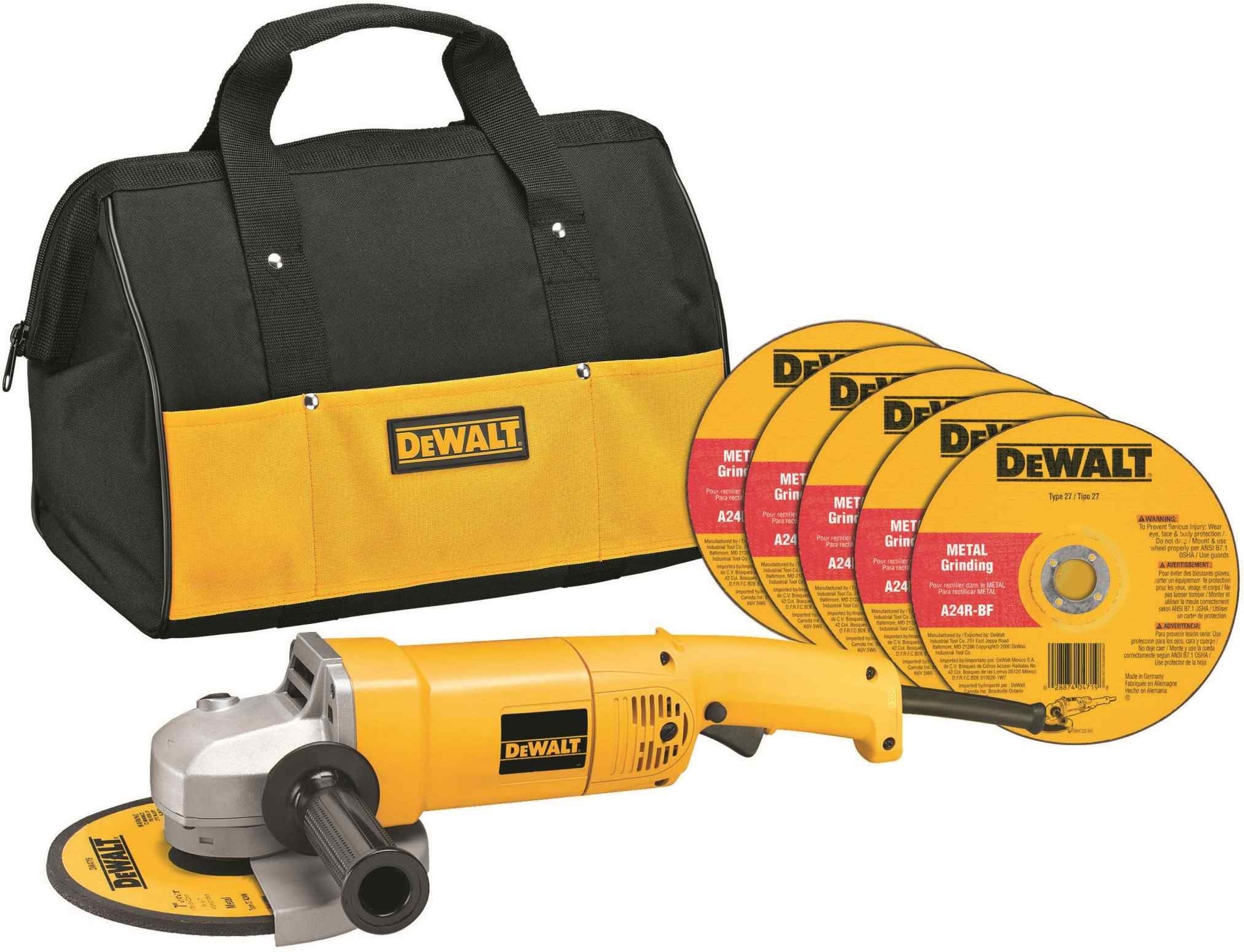 DeWalt DW840 Corded 7" (180mm) Medium Angle Grinder