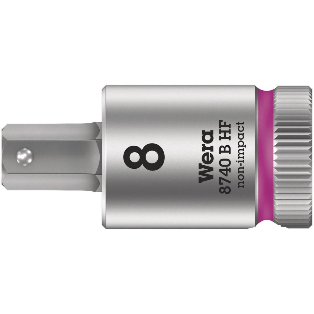 Wera 8740 B Hf Zyklop Bit Socket With Holding Function, 3/8-in. Drive, 8x38.5-mm.