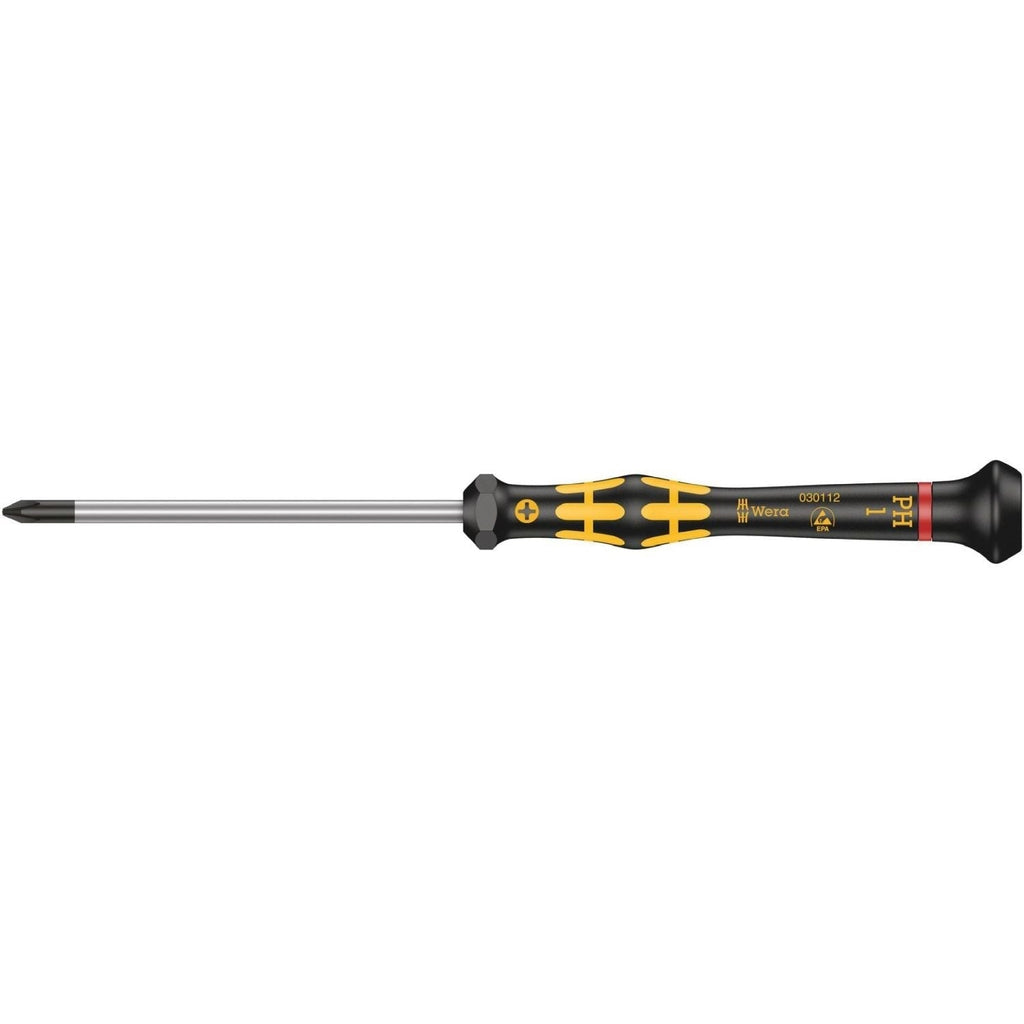Wera 1550 Ph Esd Kraftform Micro Screwdriver For Phillips Screws, Ph 1x80-mm.