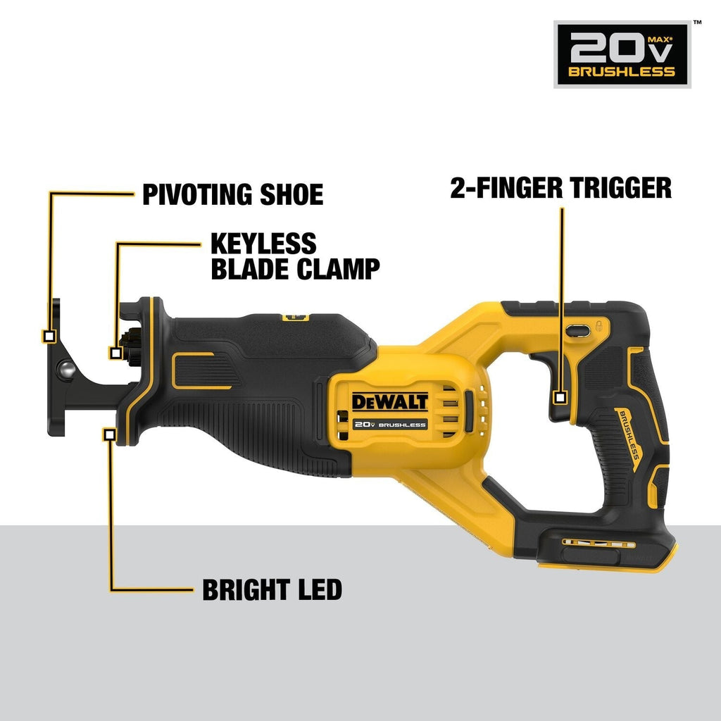 DeWalt DCS382B 20V MAX XR Brushless Cordless Reciprocating Saw, Tool Only (PROMO)