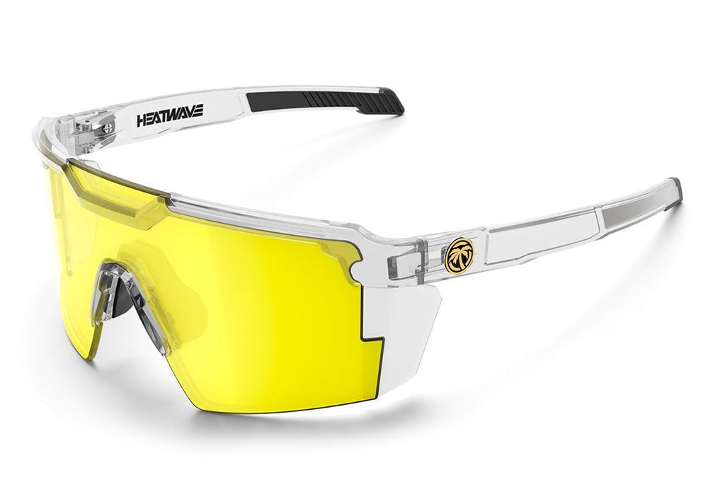 Heat Wave Future Tech Vapor Clear Frame Hi-Vis Yellow Lens Z87+ Sunglasses