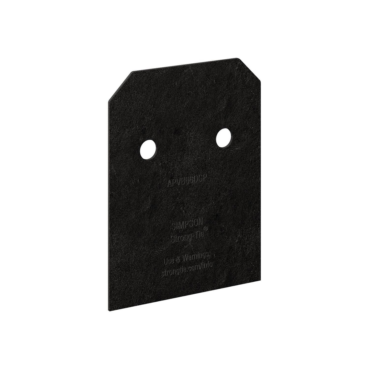 Simpson Strong-Tie APVB66DSP Outdoor Accents Avant Collection ZMAX, Black Post Base Side Plate for 6x, 2-Pack