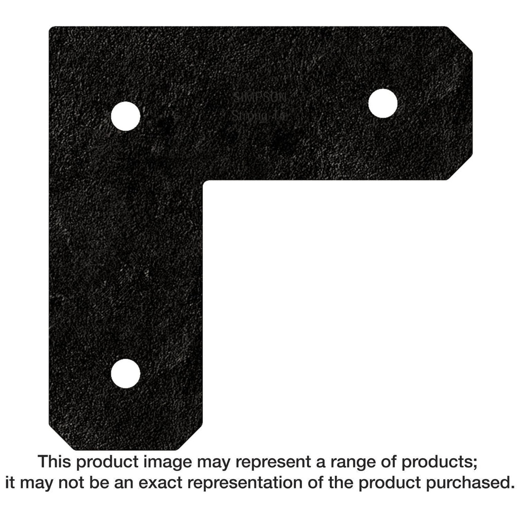Simpson Strong-Tie APVL4 Outdoor Accents Avant Collection ZMAX, Black Powder-Coated L Strap for 4x4