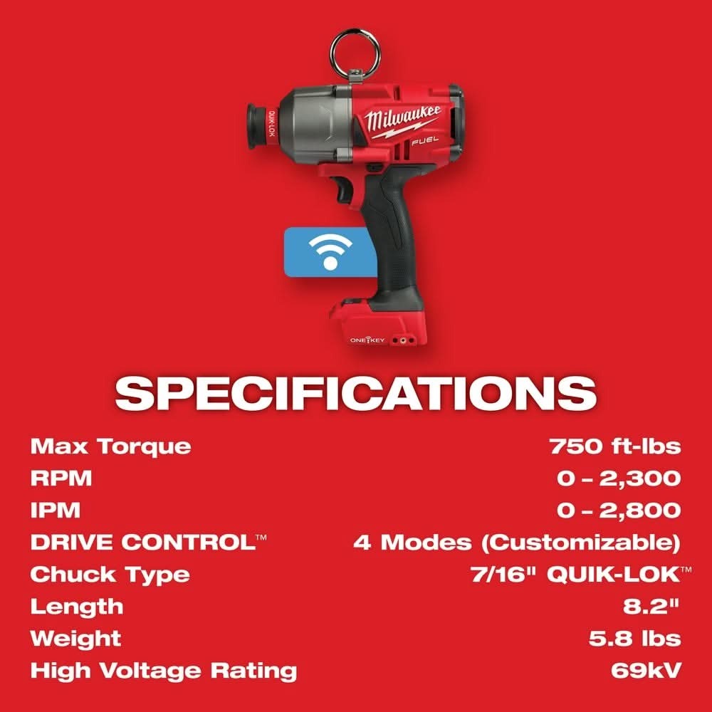 Milwaukee 2865-22 M18 Fuel 7/16" Hex Utility High Torque Impact Wrench One-Key 5.0Ah Kit