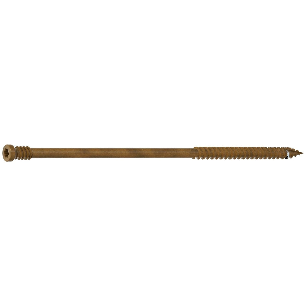 Simpson Strong-Tie FT09500MB Finish Trim Screw, #9 x 5-in. T15, Trim-Head, Quik Guard, Tan, 500-Pack