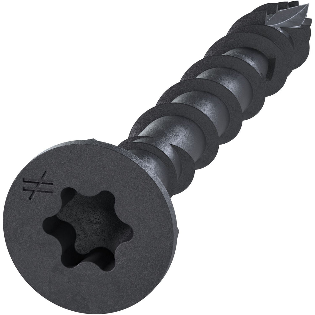 Simpson Strong-Tie DSVBK158R160 Deck-Drive DSV WOOD Screw, #8 x 1-5/8-in. T25, Flat Head, Quik Guard, Black, 160-Pack