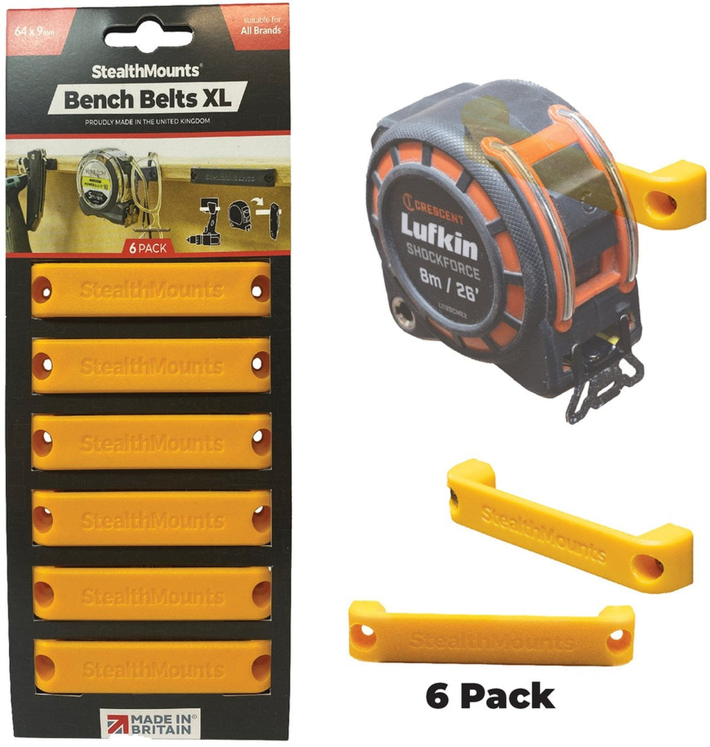 StealthMounts Bench Belts XL Mountable Tool Clips, 6-Pack