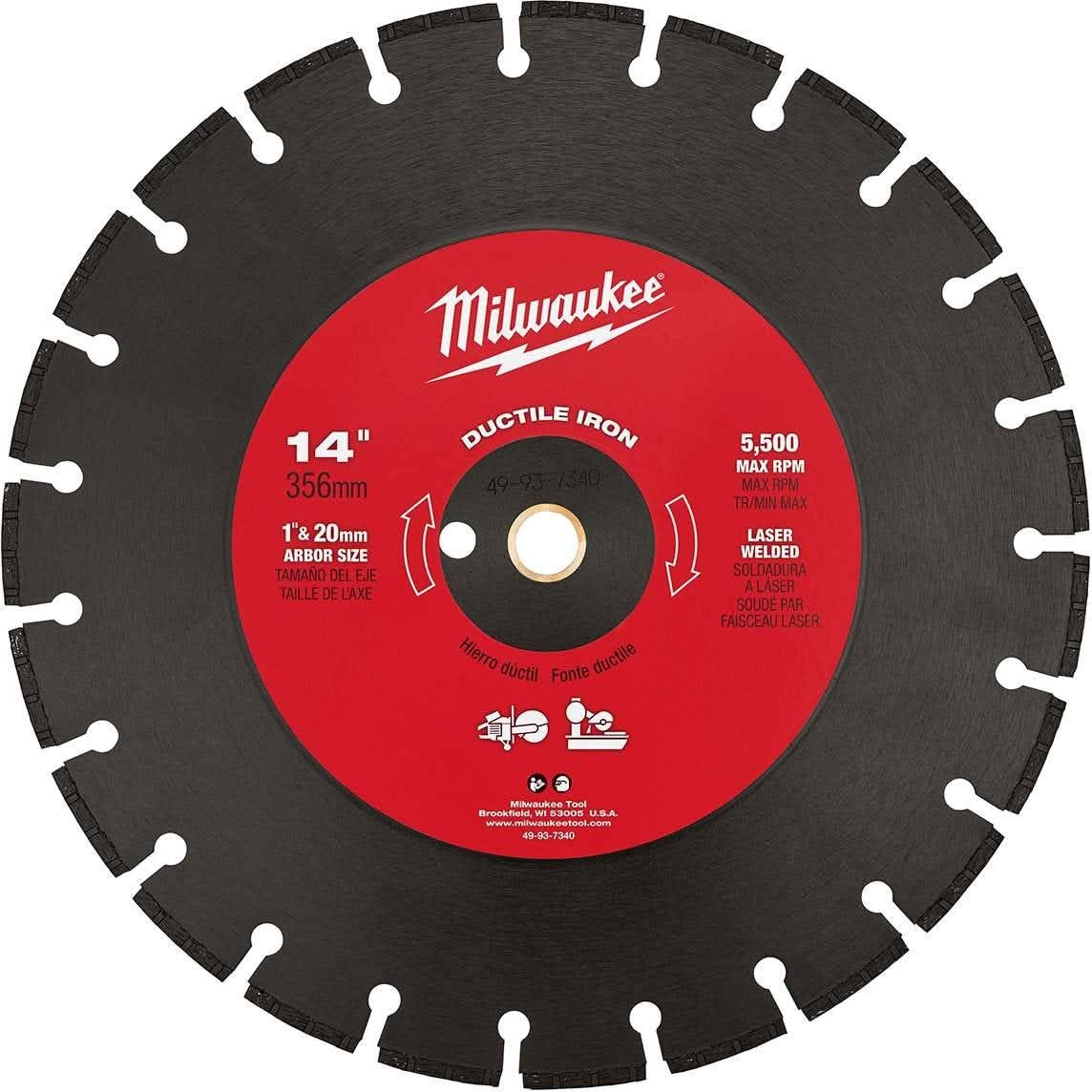 Milwaukee 49-93-7340 14" Ductile Iron Segmented Diamond Blade