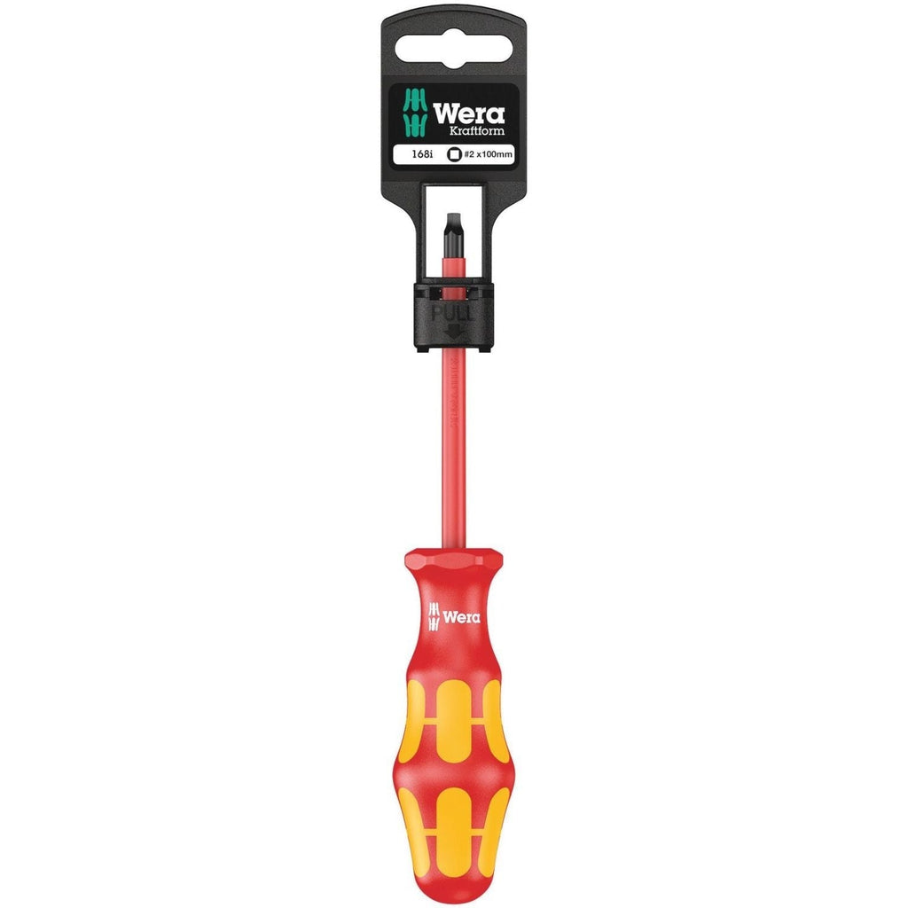 Wera 168 I SB VDE Insulated Screwdriver For Square Socket Head Screws, # 2x100-mm.