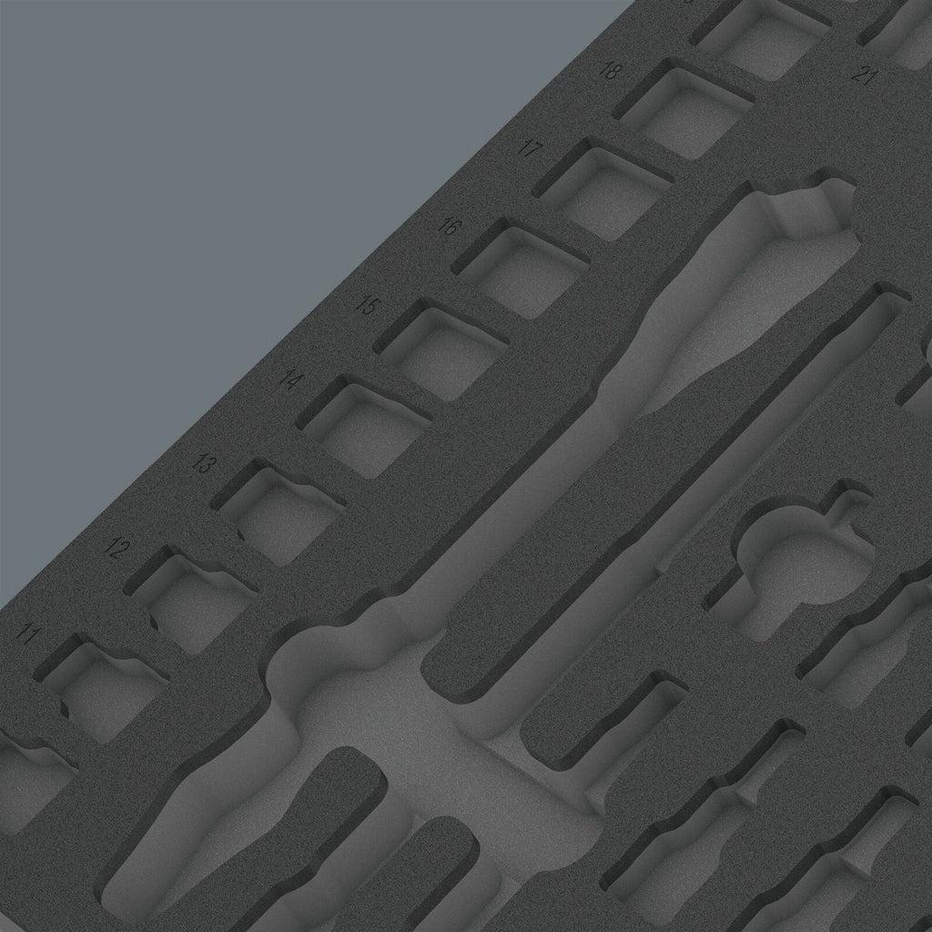 Wera 9822 Foam Insert 8000 C Zyklop 1/2-in. Ratchet Set 1, Empty, 344x30x392-mm.