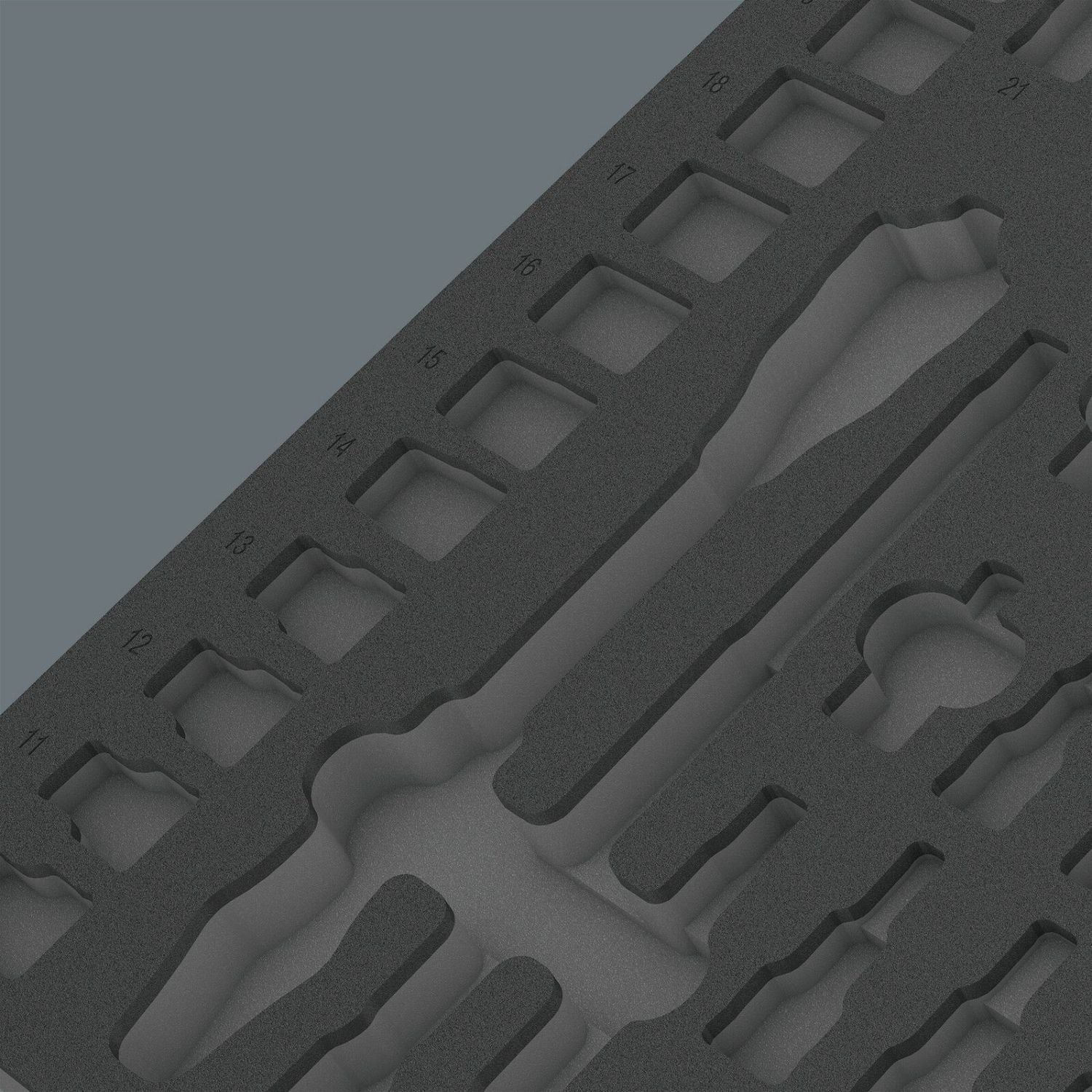 Wera 9822 Foam Insert 8000 C Zyklop 1/2-in. Ratchet Set 1, Empty, 344x30x392-mm.