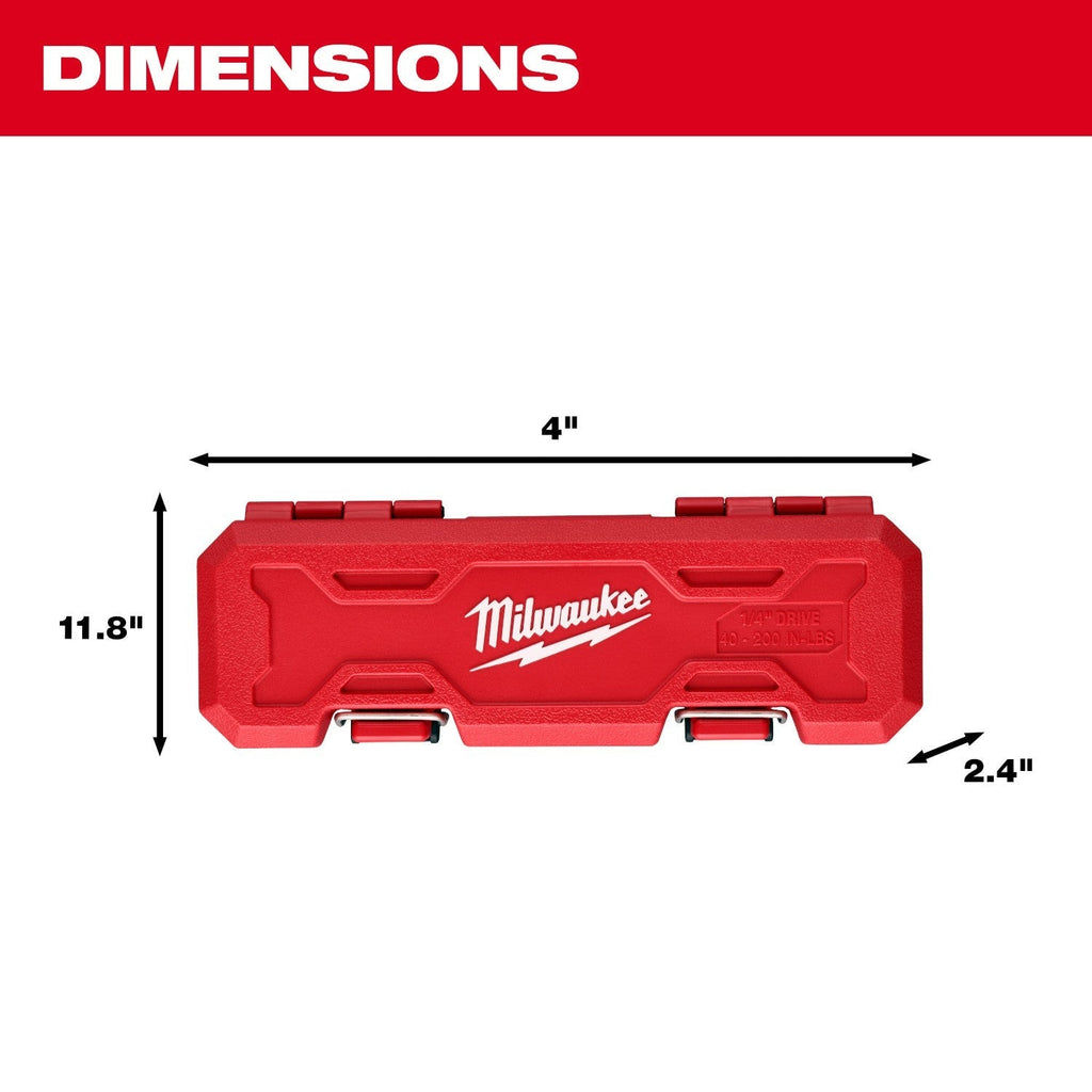 Milwaukee 48-22-9200 1/4-in. Drive Click Torque Wrench, 40-200 in·lb