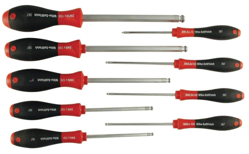 Wiha 36790 MagicRing Ball End Metric Screwdiver 9 Piece Set