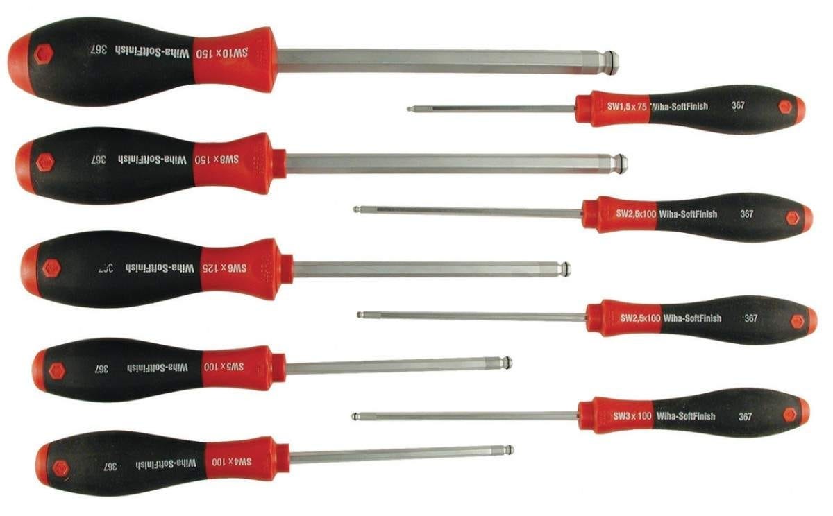 Wiha 36790 MagicRing Ball End Metric Screwdiver 9 Piece Set