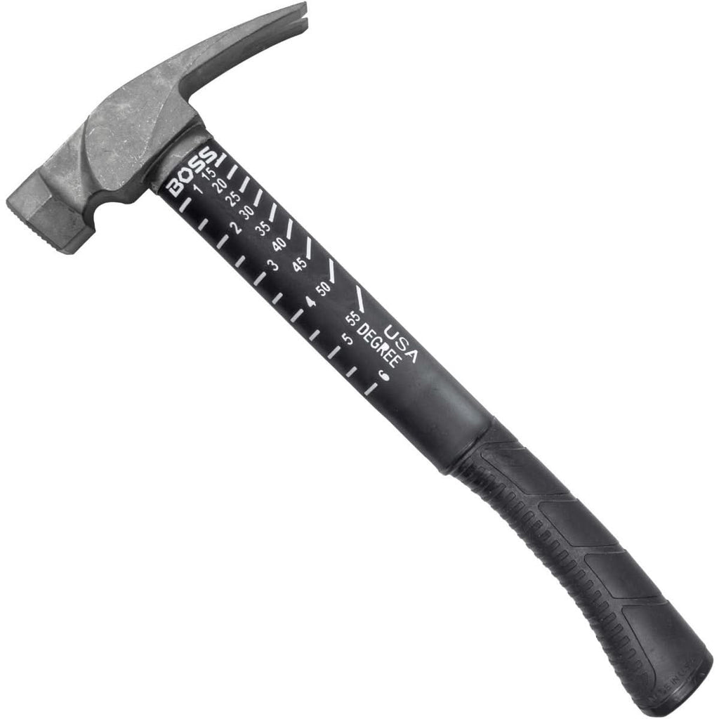 Boss Hammers BH16TIPFS 16 oz Titanium Hybrid Smooth Face Hammer with Fiberglass Handle