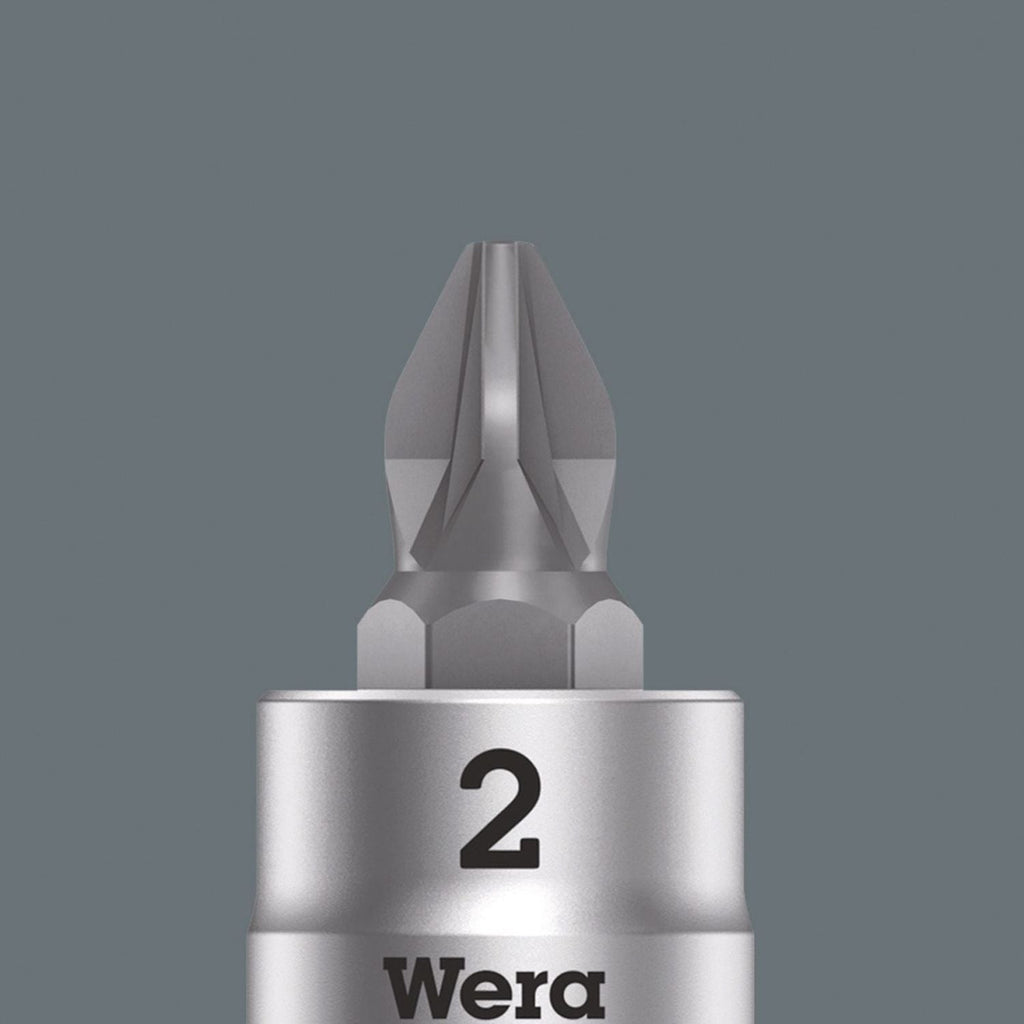 Wera 8755 A Pozidriv Zyklop Bit Socket, 1/4-in. Drive, Pz 3x28-mm.