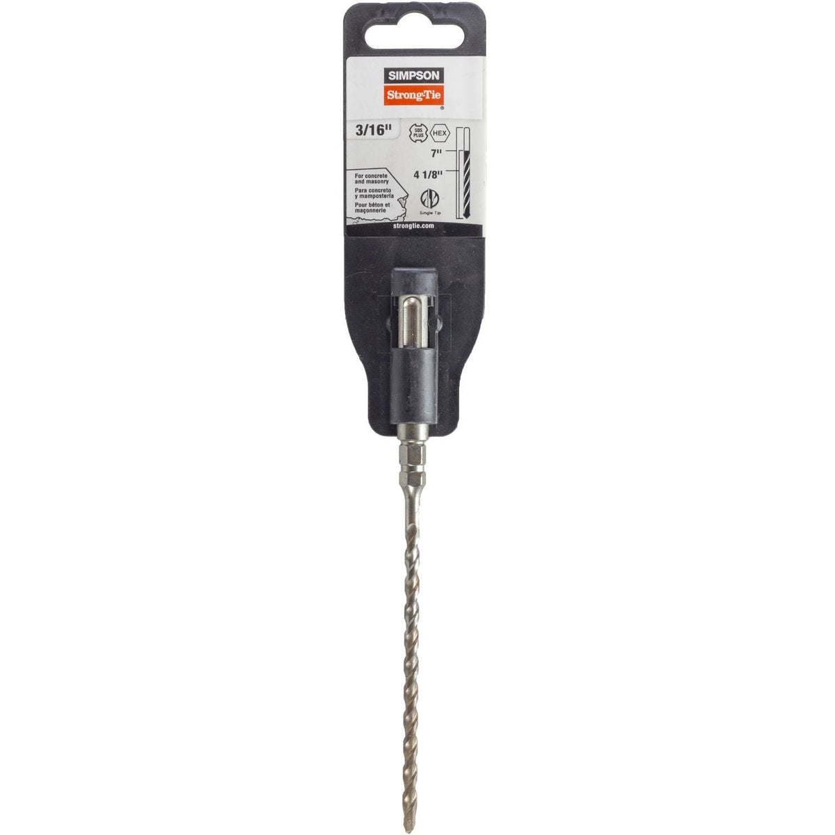 Simpson Strong-Tie MDPL01807H 3/16-in. x 7-in. SDS-plus Titen Screw Drill Bit/Driver