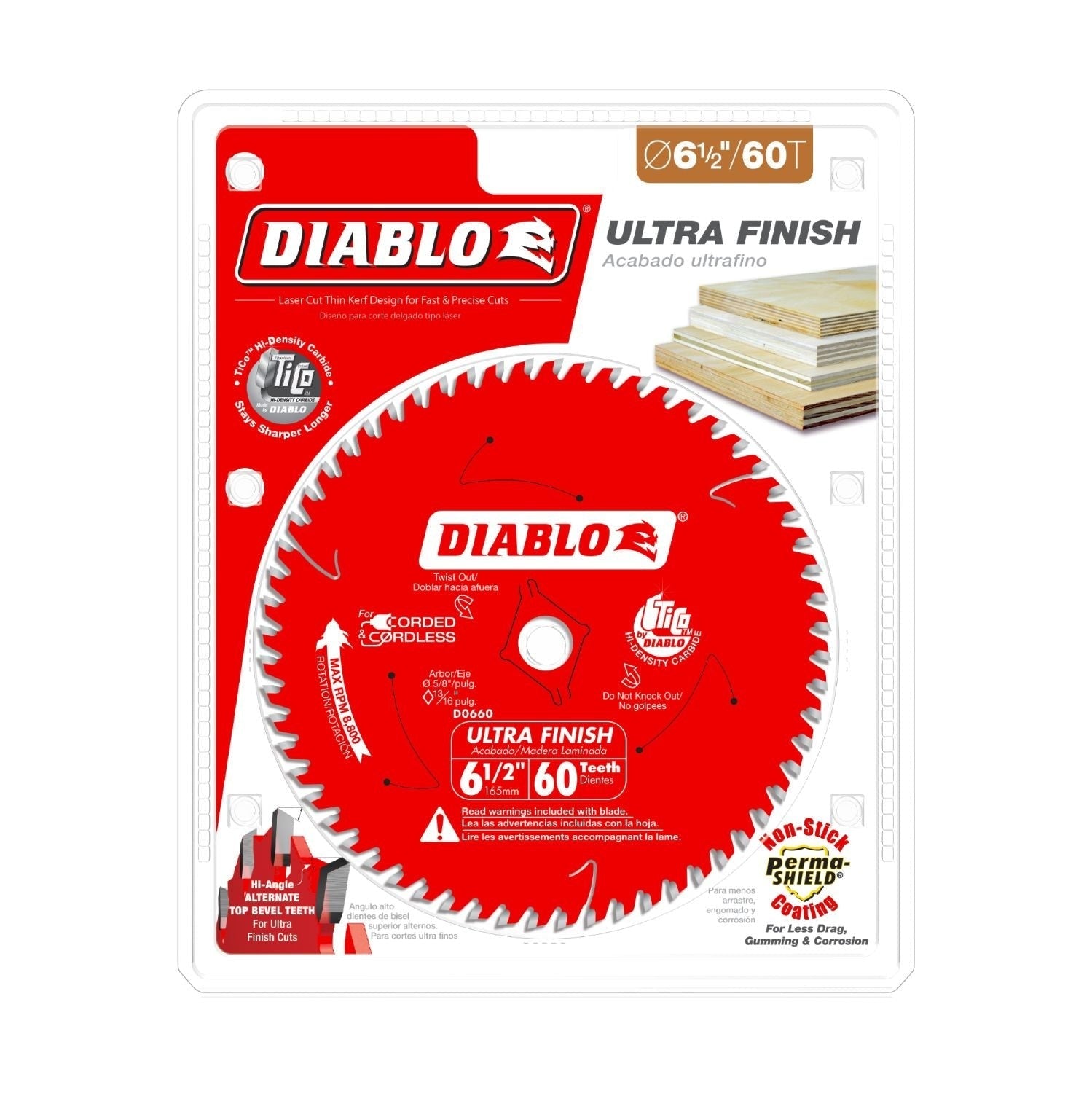 Diablo D0660A 6-1/2 in. x 60-Tooth Ultra Finish Saw Blade