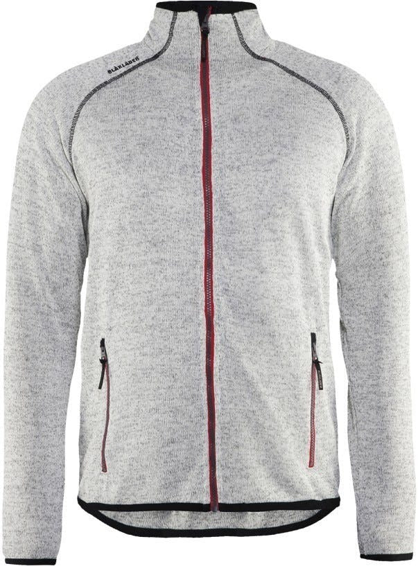 Blaklader 49652117 Knitted Jacket, Grey Melange / Red