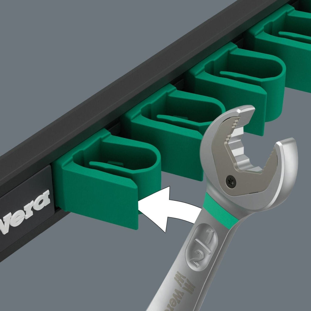 Wera 9632 Magnetic Rail 6000 Joker Imperial 1 Ratcheting Combination Wrenches Set, Imperial, 8-Pieces