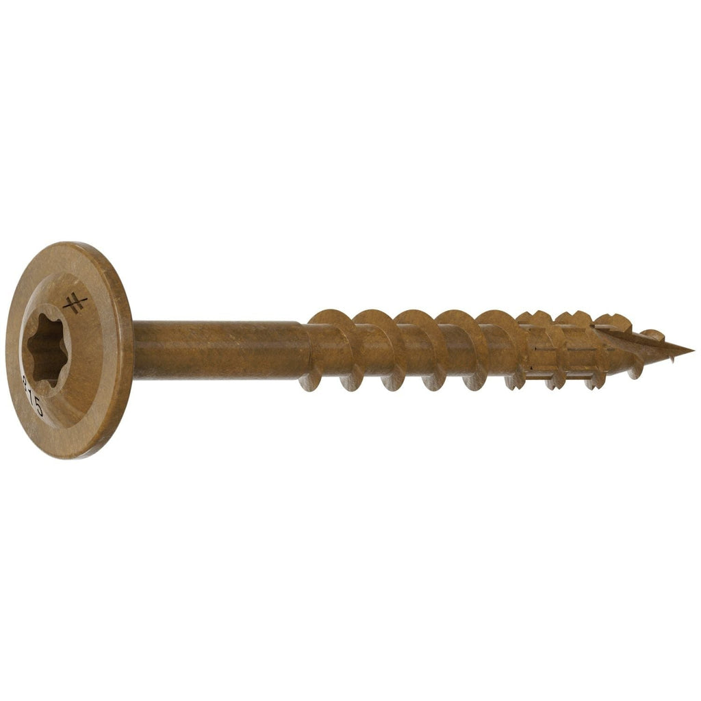 Simpson Strong-Tie CBT08112MB Wafer-Head Construction Screw, #8 x 1-1/2-in. T20, Quik Guard, Tan, 4000-Pack